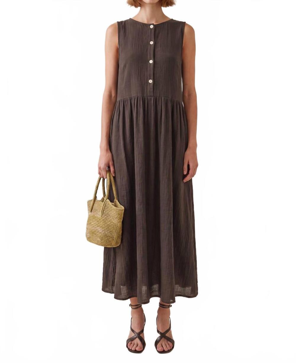 NEW FEW MODA eileen cotton gauze dress in coffee